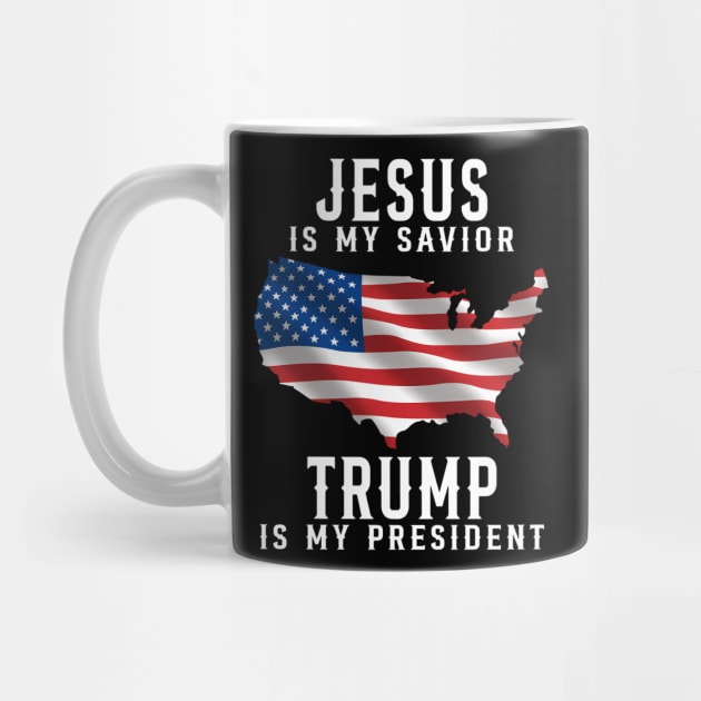 Jesus Is My Savior Trump Is My President American Flag by OrigamiOasis